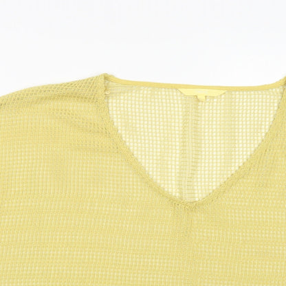 Next Womens Yellow  Polyester Basic Blouse Size 8 V-Neck