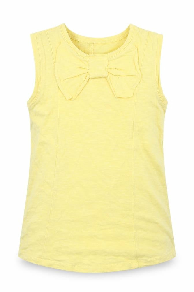 Dunnes Stores Girls Yellow  Cotton Basic Tank Size 9 Years Round Neck