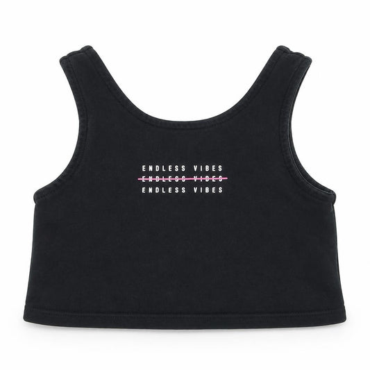 George Girls Black  Cotton Cropped Tank Size 4-5 Years Round Neck  - Endless Vibes