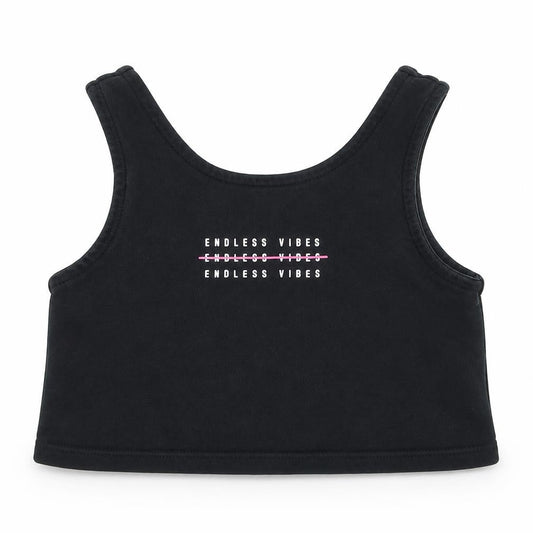 George Girls Black  Cotton Cropped Tank Size 4-5 Years Round Neck  - Endless Vibes