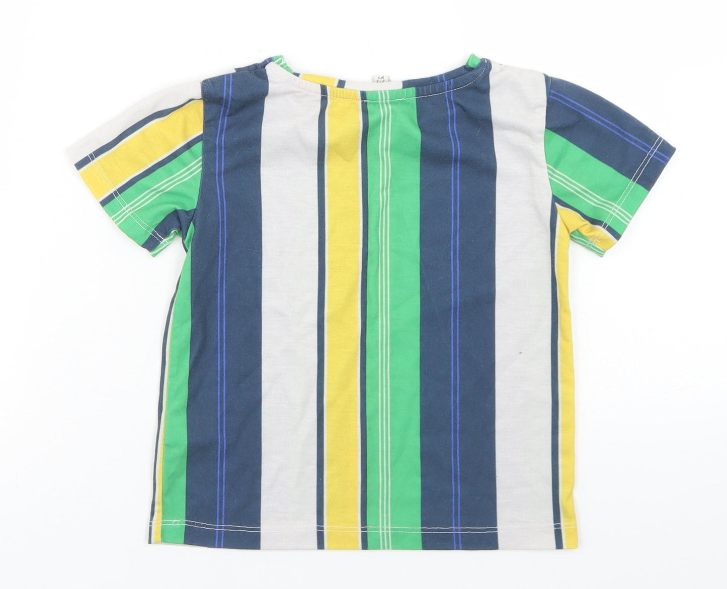 River Island Boys Multicoloured Striped Polyester Basic T-Shirt Size 2-3 Years Crew Neck
