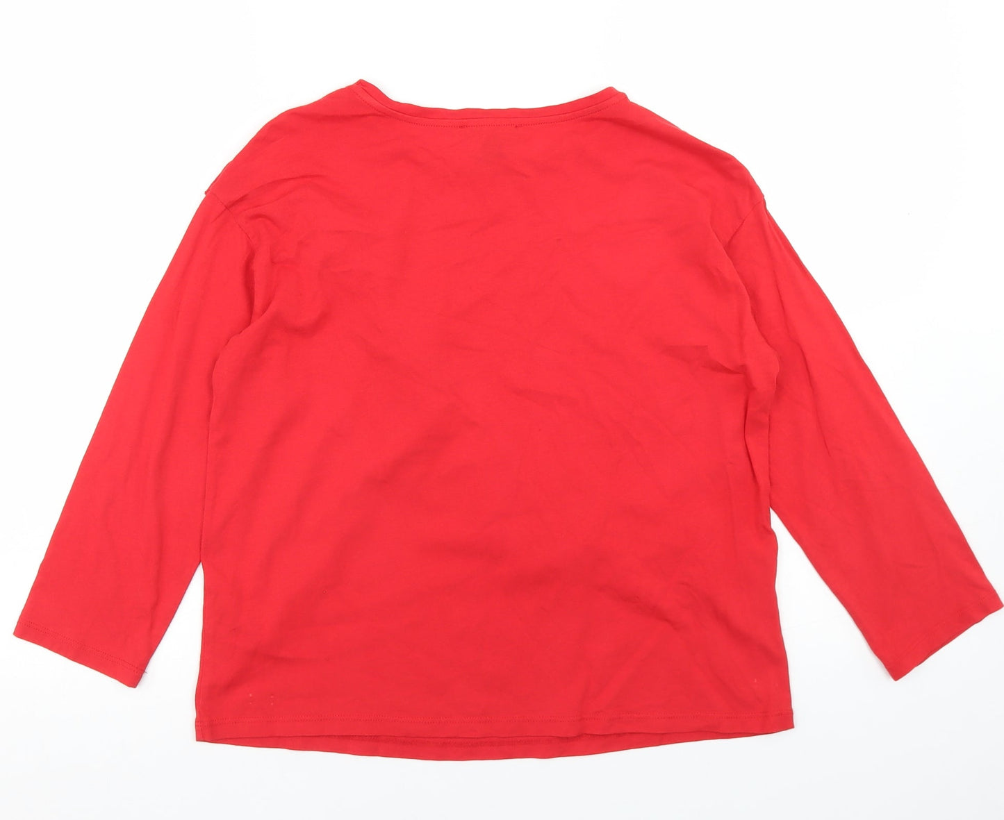 New Look Womens Red  Modal Basic T-Shirt Size 12 Round Neck