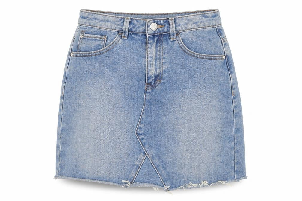 Denim Co Womens Blue  Cotton A-Line Skirt Size 6   Button