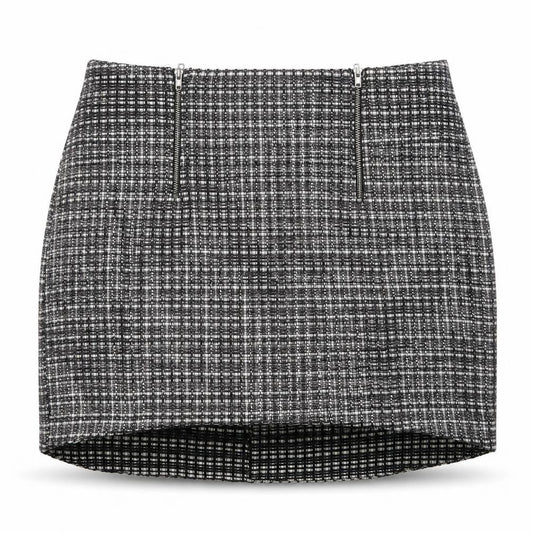 Topshop Womens Black  Acrylic Mini Skirt Size 14   Zip