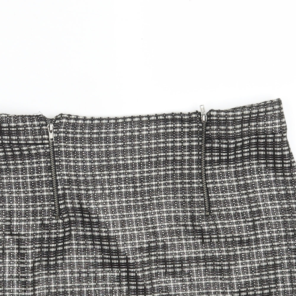 Topshop Womens Black  Acrylic Mini Skirt Size 14   Zip