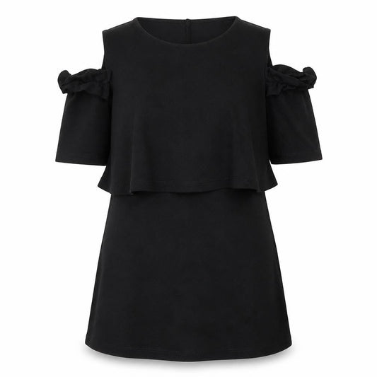 ASOS Womens Black  Cotton T-Shirt Dress  Size 8  Scoop Neck