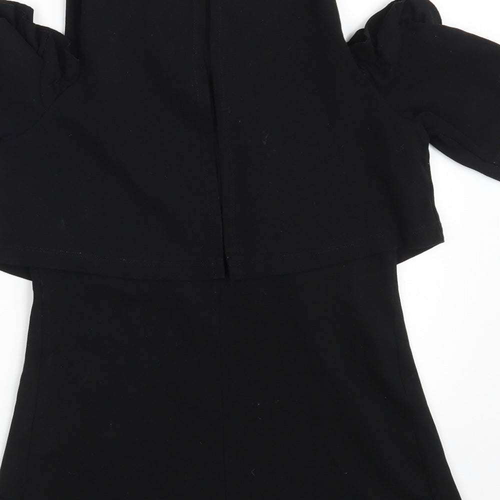 ASOS Womens Black  Cotton T-Shirt Dress  Size 8  Scoop Neck