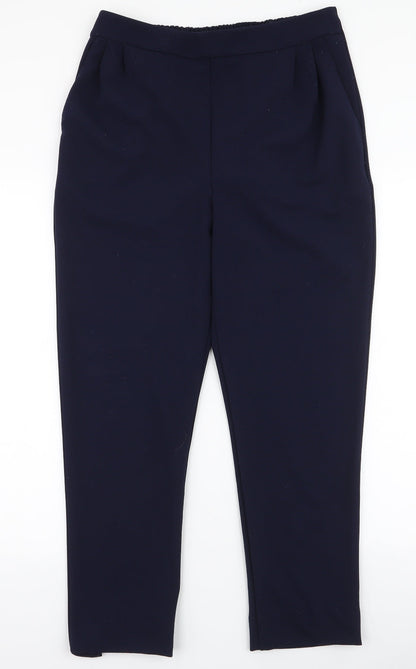 Preloved Afibel Womens Blue  Polyester Trousers  Size 14 L25 in Regular - Front