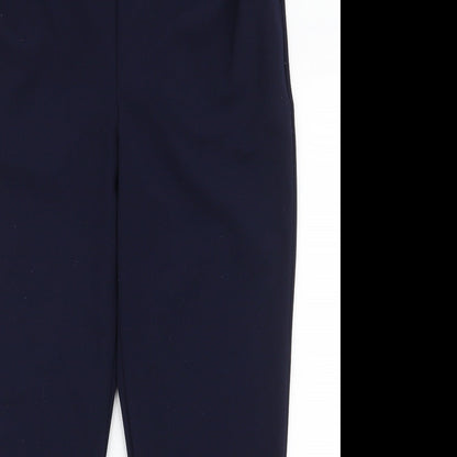 Preloved Afibel Womens Blue  Polyester Trousers  Size 14 L25 in Regular - Detail