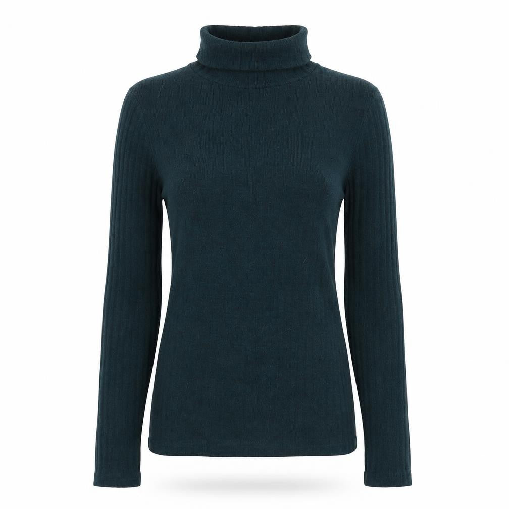 LTS Basics Womens Green Roll Neck  Polyester Pullover Jumper Size XS