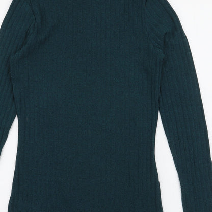 LTS Basics Womens Green Roll Neck  Polyester Pullover Jumper Size XS