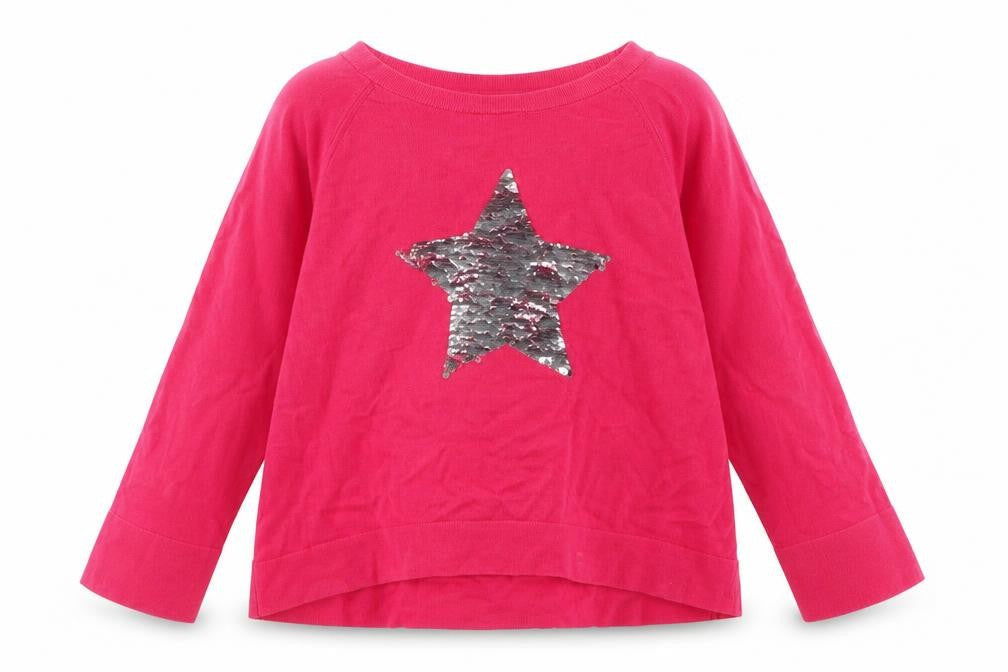Gap Girls Pink Crew Neck  Cotton Pullover Jumper Size 8-9 Years  Pullover - star