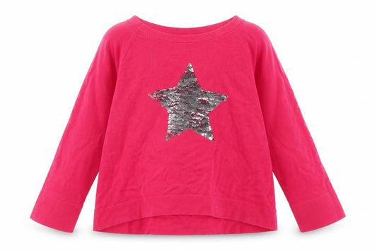 Gap Girls Pink Crew Neck  Cotton Pullover Jumper Size 8-9 Years  Pullover - star