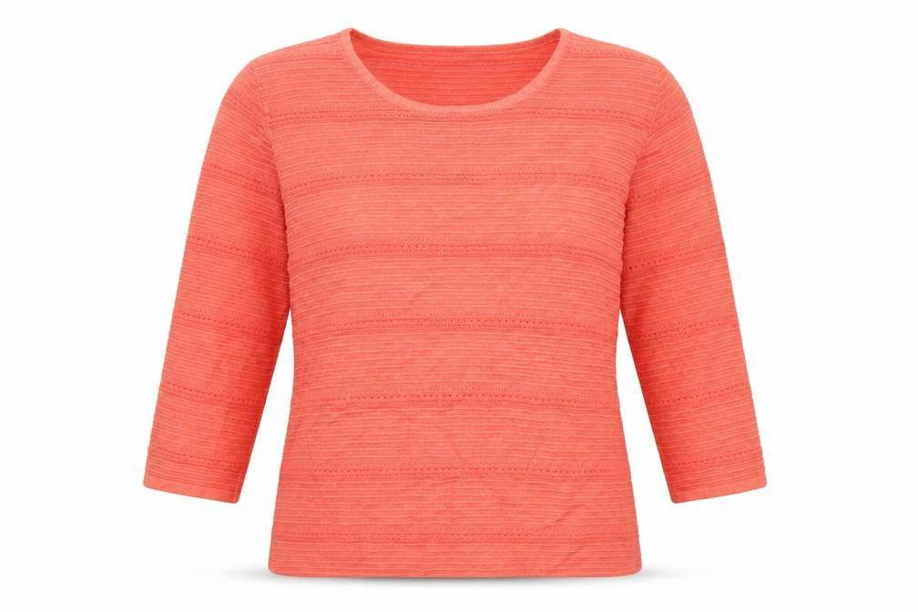 Preworn Womens Pink Crew Neck Striped Viscose Pullover Jumper Size M