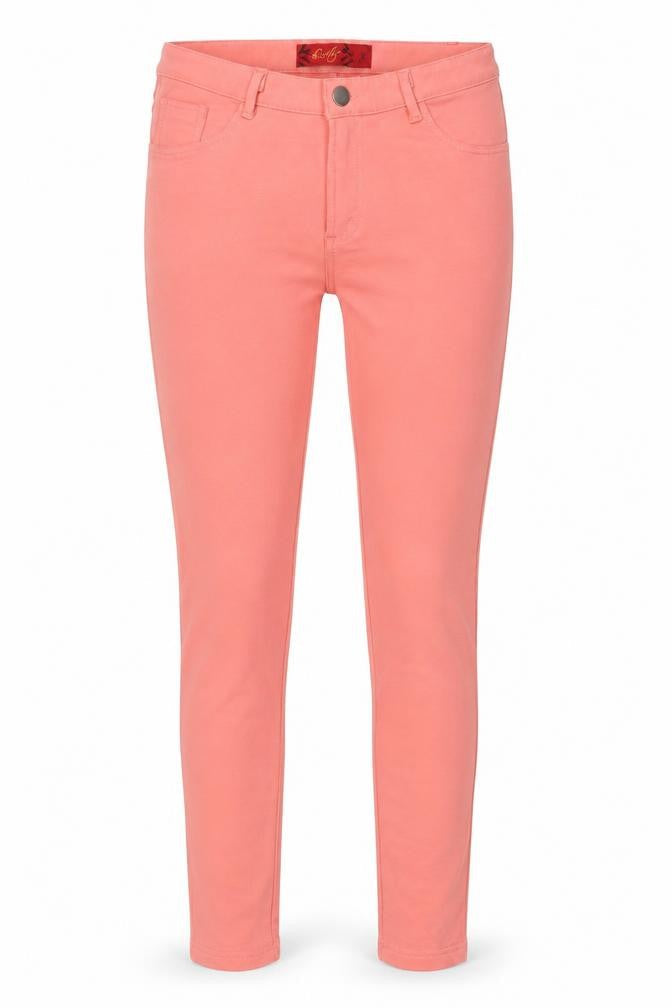 Lustre Womens Pink  Cotton Trousers  Size 8 L30 in Regular Button