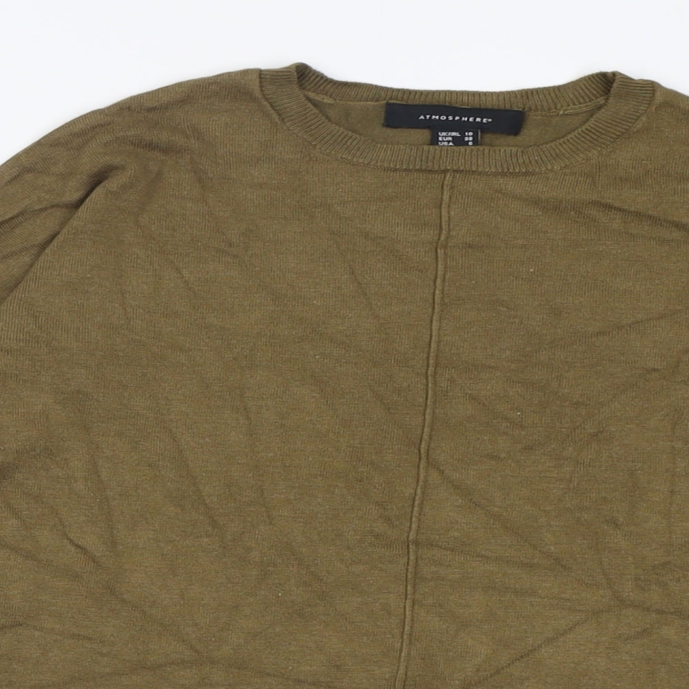 Atmosphere Womens Green Crew Neck  Polyamide Pullover Jumper Size 10