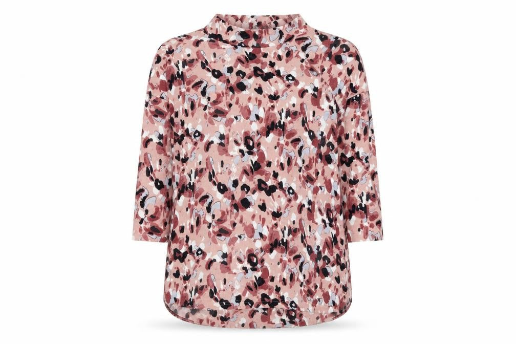 Marks & Spencer Womens Pink High Neck Floral Polyester Pullover Jumper Size 8