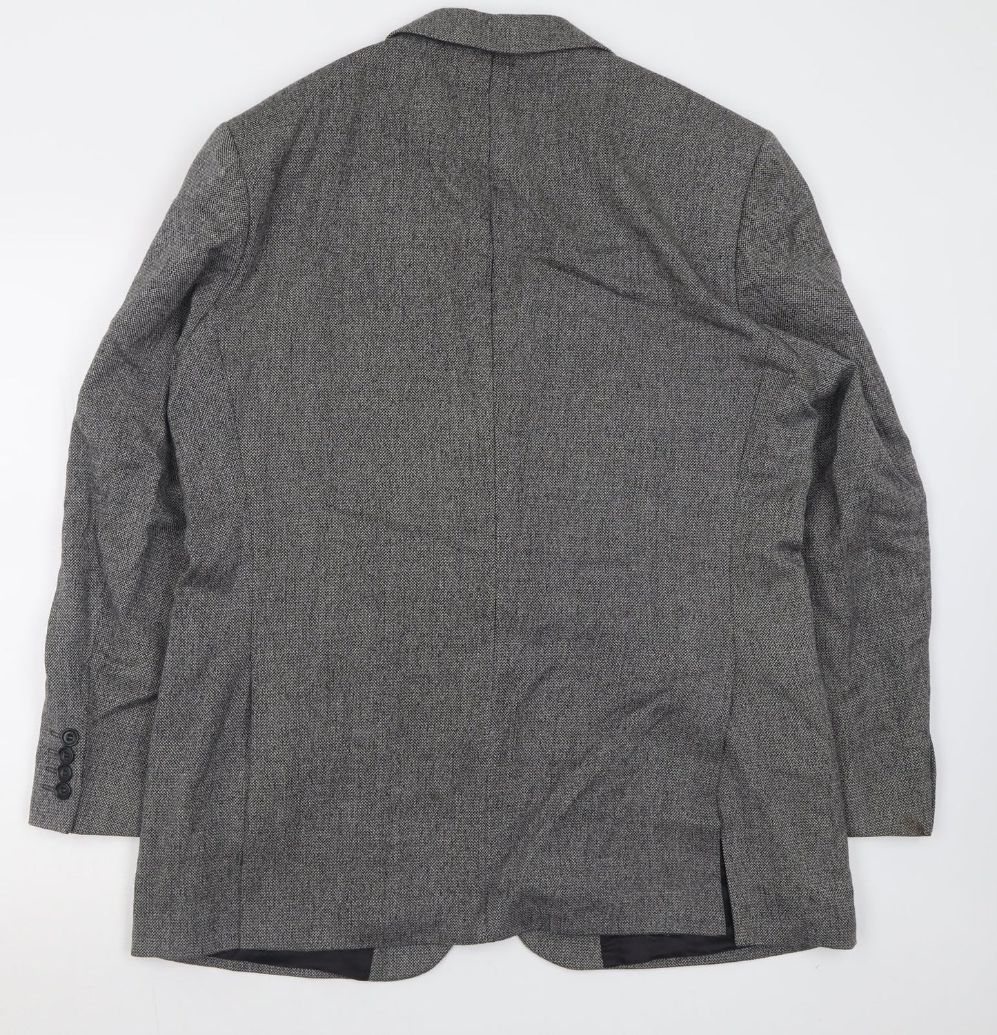 Marks and Spencer Mens Grey Plaid Wool Jacket Suit Jacket Size 42