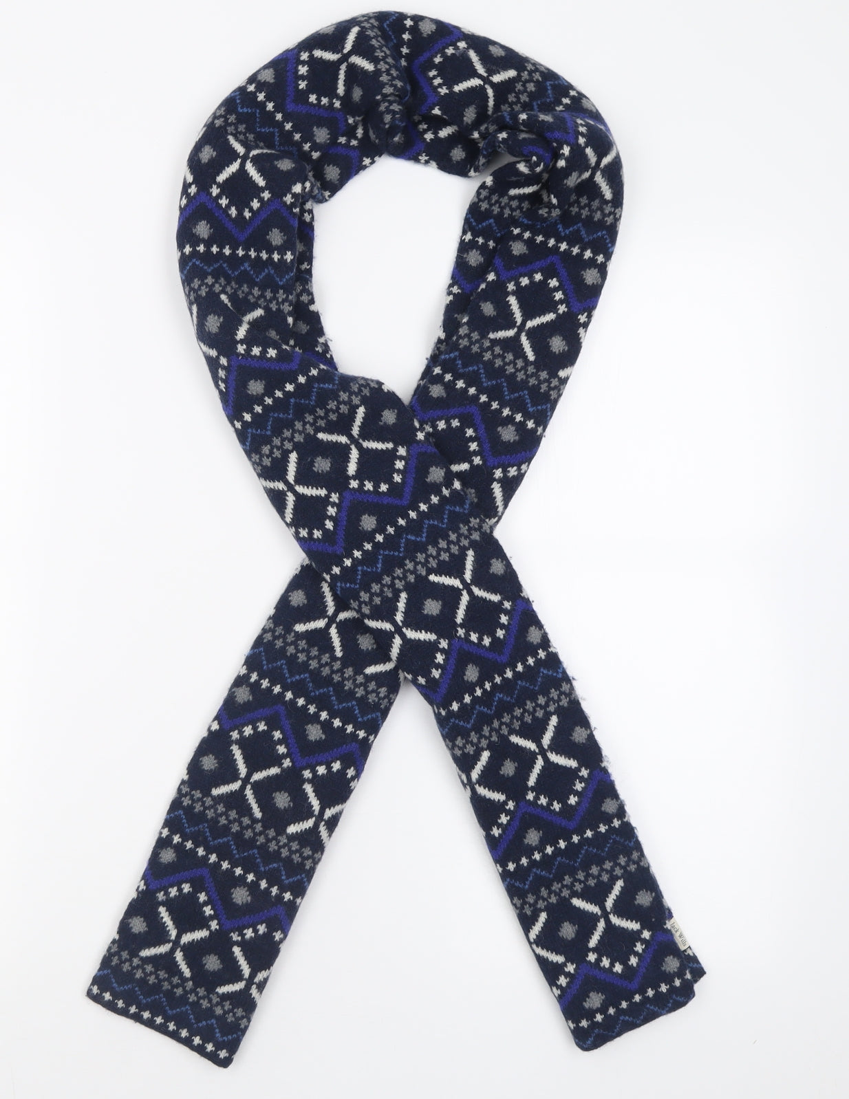 Jack Wills Mens Blue Geometric Acrylic Scarf  One Size