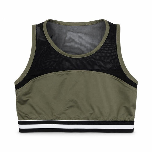 Miss e-vie Girls Green  Polyester Cropped Tank Size 9-10 Years Round Neck Pullover