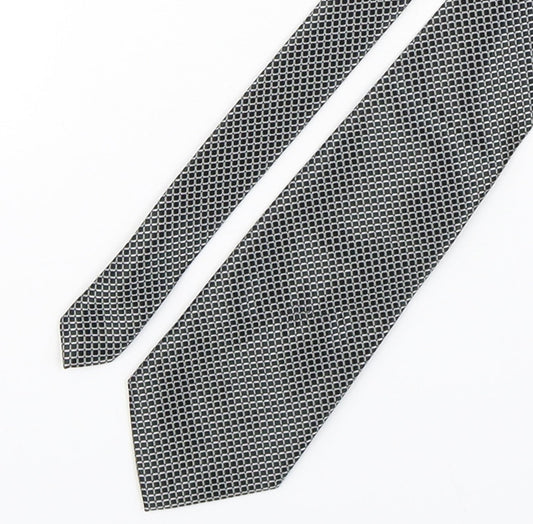 BHS Mens Black Plaids & Checks Polyester Pointed Tie One Size