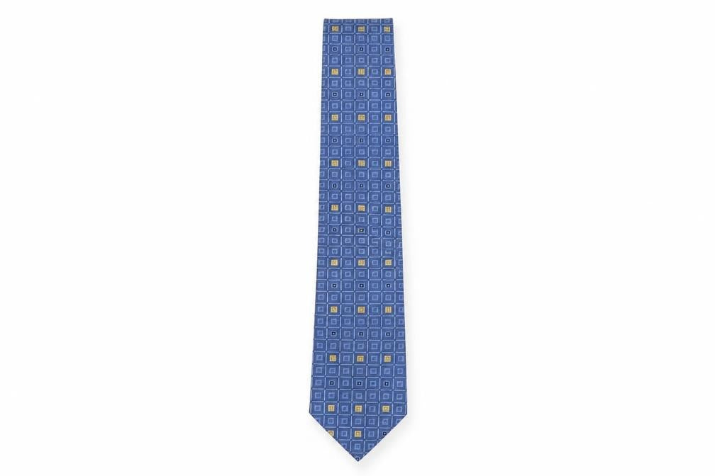 Osbourne Mens Blue Plaids & Checks Silk Pointed Tie One Size