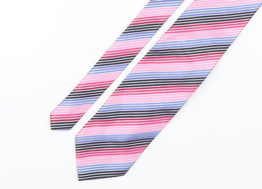 canda Mens Multicoloured Striped Polyester Pointed Tie One Size