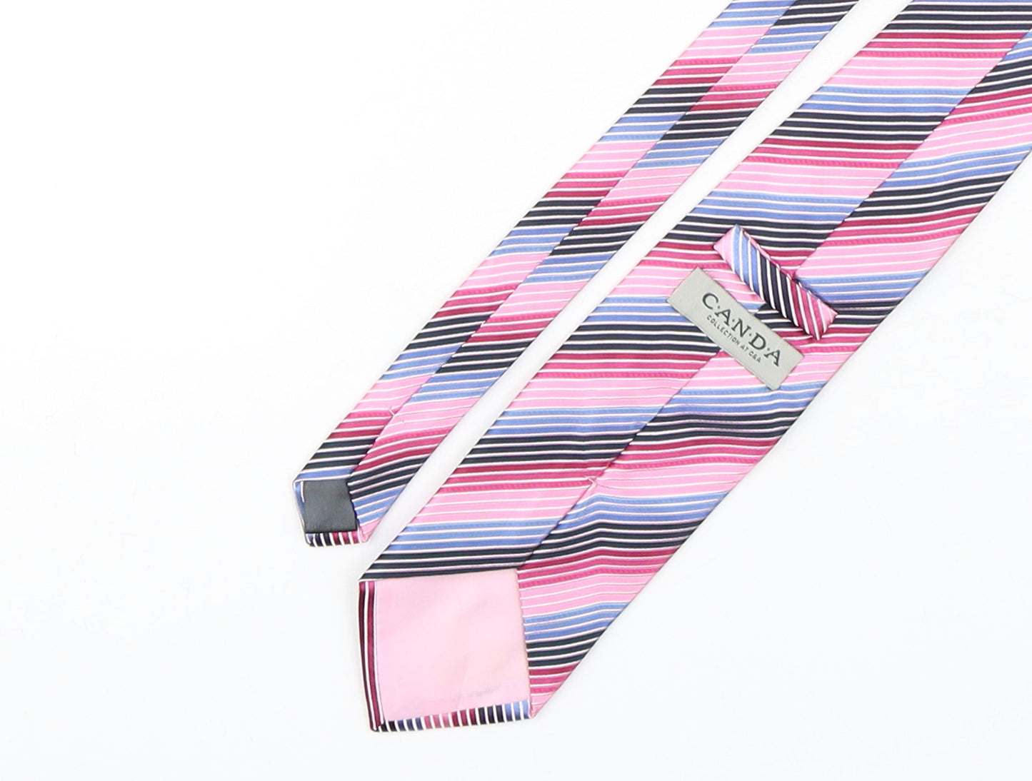 canda Mens Multicoloured Striped Polyester Pointed Tie One Size