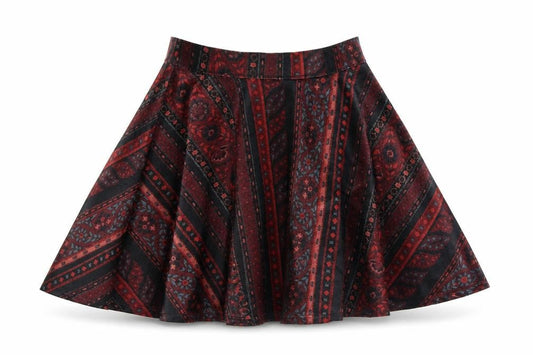Hollister Womens Red Floral Polyester Skater Skirt Size S