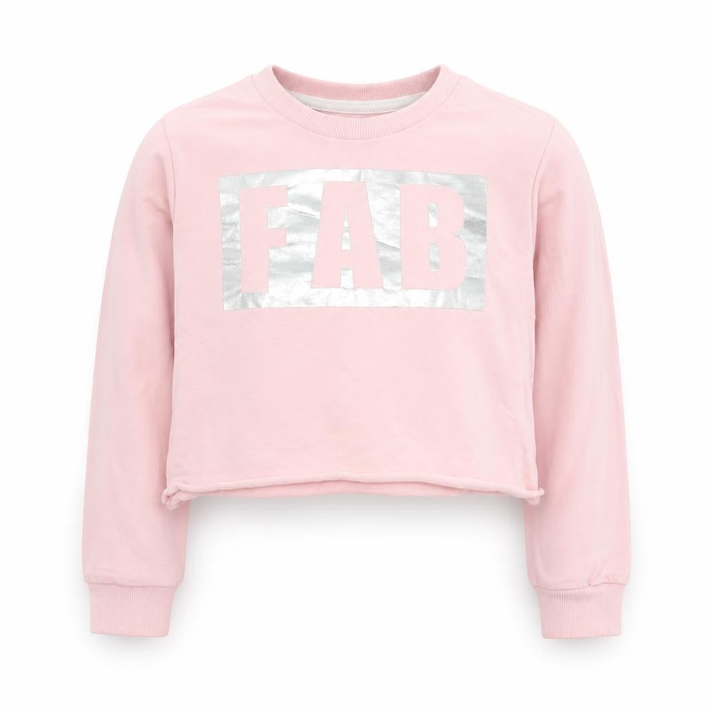 Pep&co Girls Pink  Cotton Pullover Sweatshirt Size 5-6 Years  Pullover - Fab