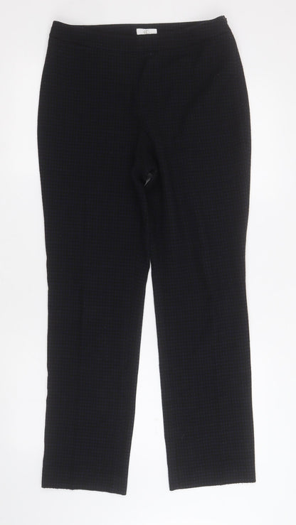 Country Casuals Womens Black Polyester Carrot Trousers Size 10 L28 in Regular Zip