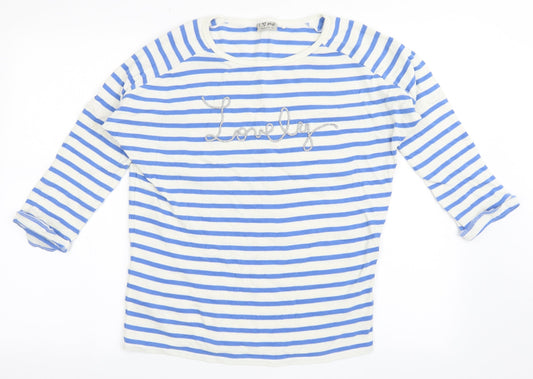 NEXT Girls White Striped 100% Cotton Pullover Sweatshirt Size 10 Years  Pullover - Lovely