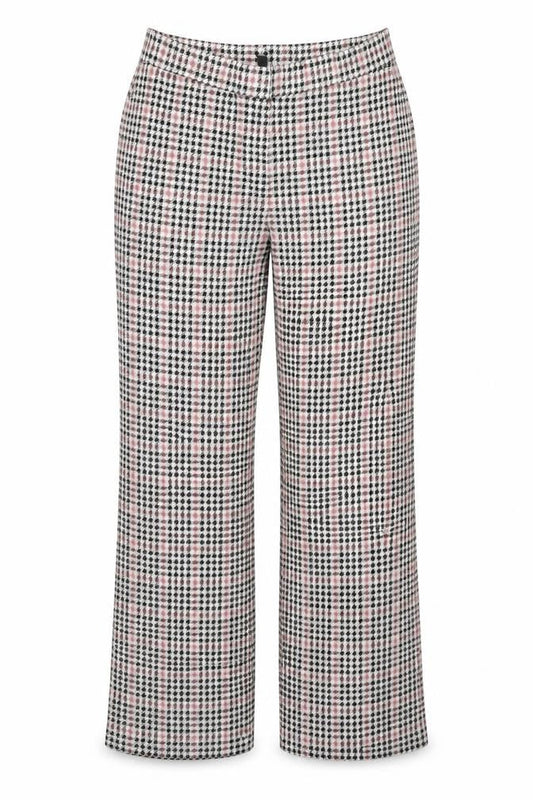 Divided by H&M Womens Grey Check Polyester Trousers  Size M L25 in Regular