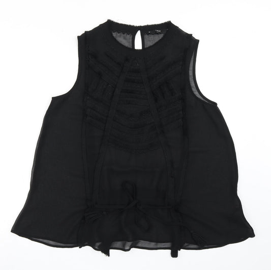 NEXT Womens Black  Polyester Basic Blouse Size 12 Round Neck