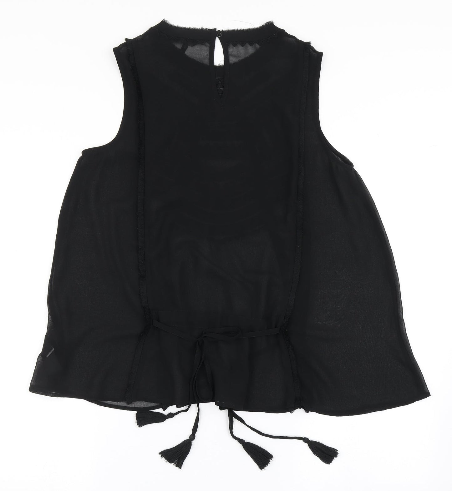 NEXT Womens Black  Polyester Basic Blouse Size 12 Round Neck