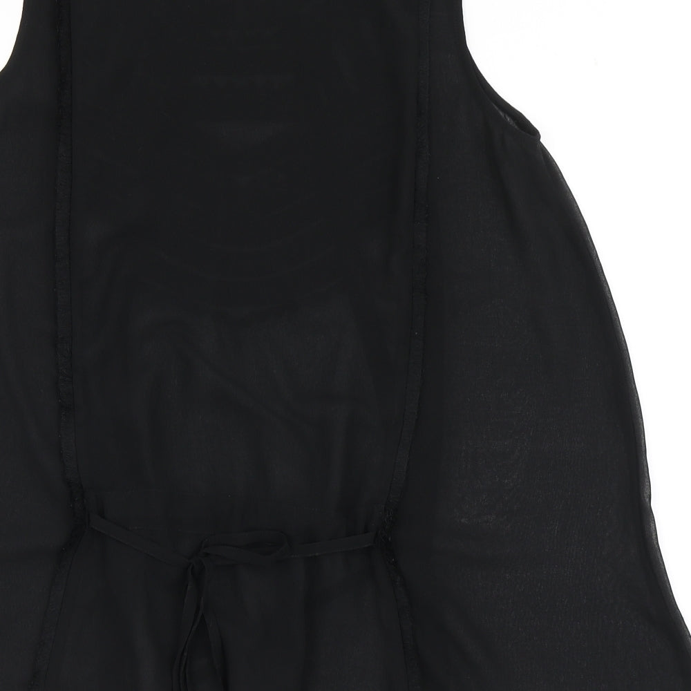 NEXT Womens Black  Polyester Basic Blouse Size 12 Round Neck