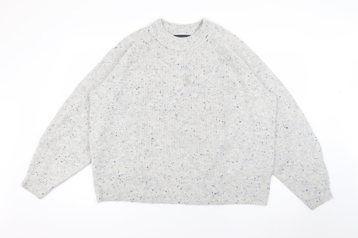 Marks and Spencer Womens Grey Crew Neck  Acrylic Pullover Jumper Size XL