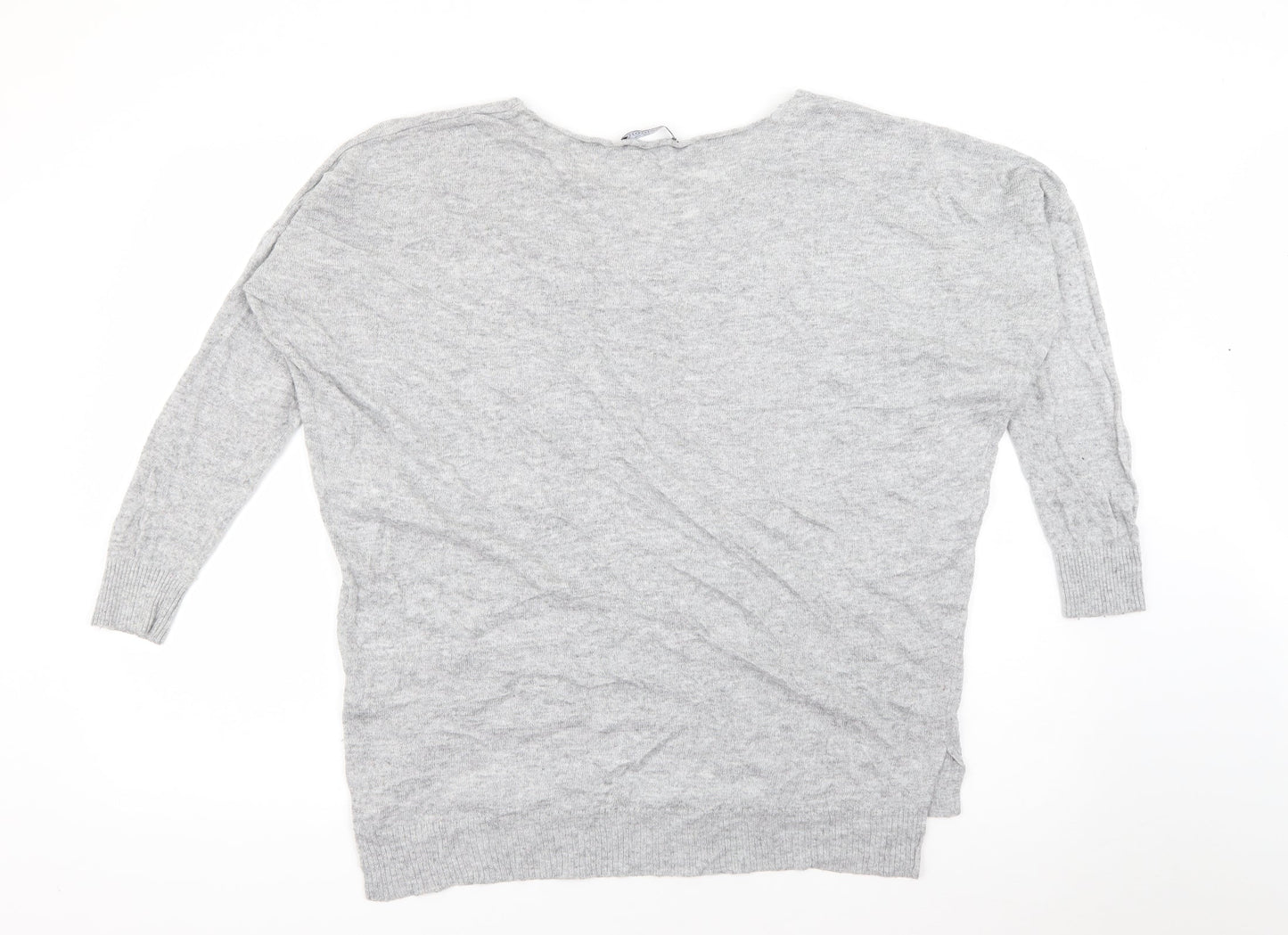 Primark Womens Grey V-Neck  Viscose Pullover Jumper Size S