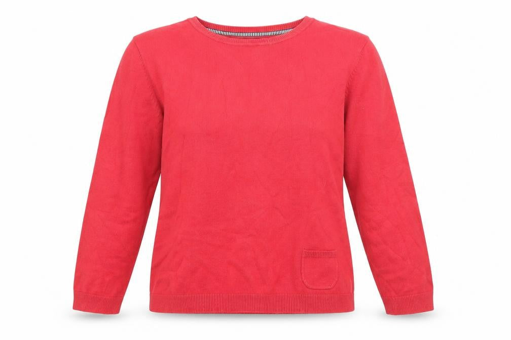 Linea Womens Red Crew Neck  Cotton Pullover Jumper Size M