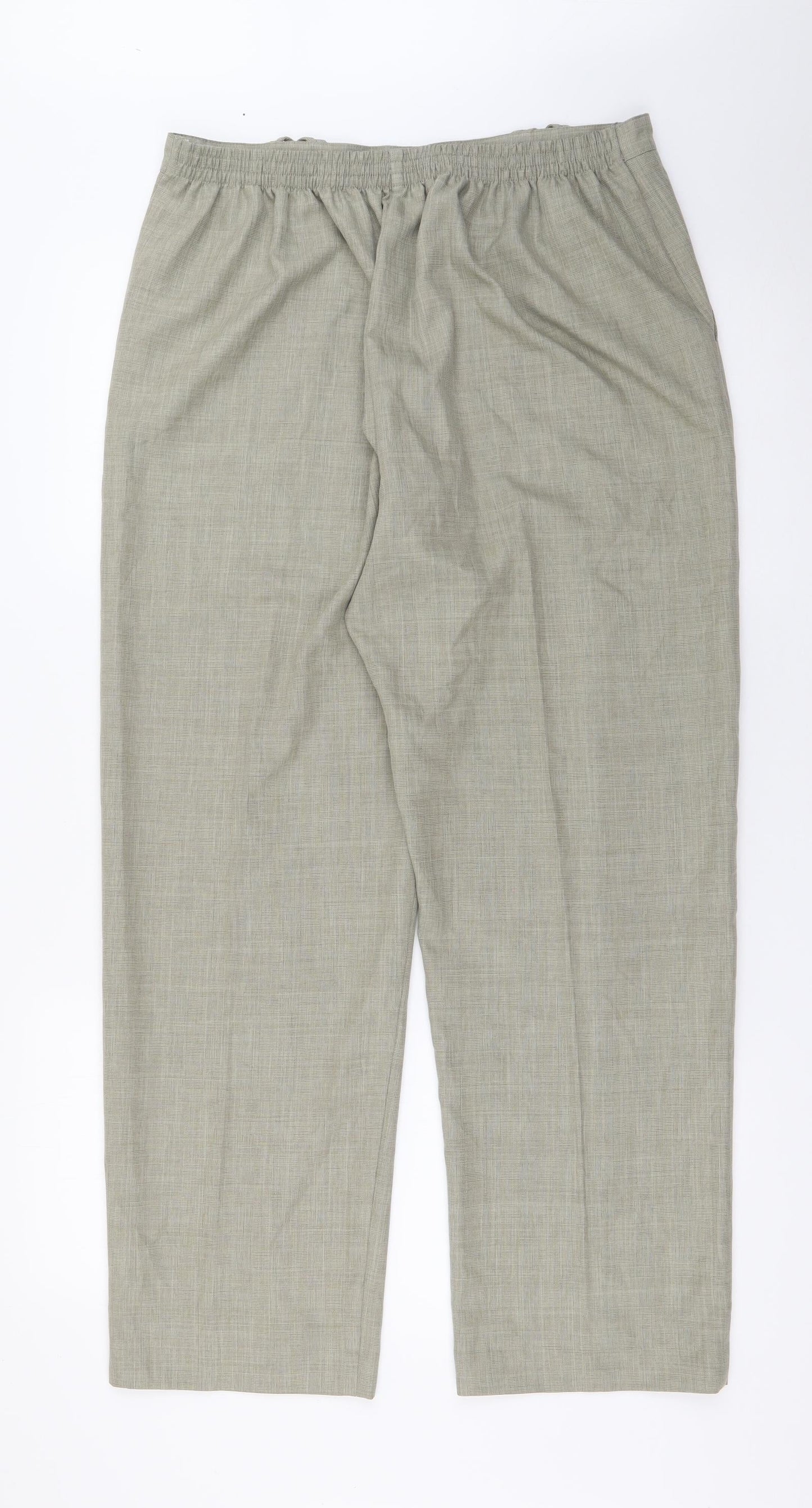 Classics Womens Green  Polyester Carrot Trousers Size 14 L26 in Regular