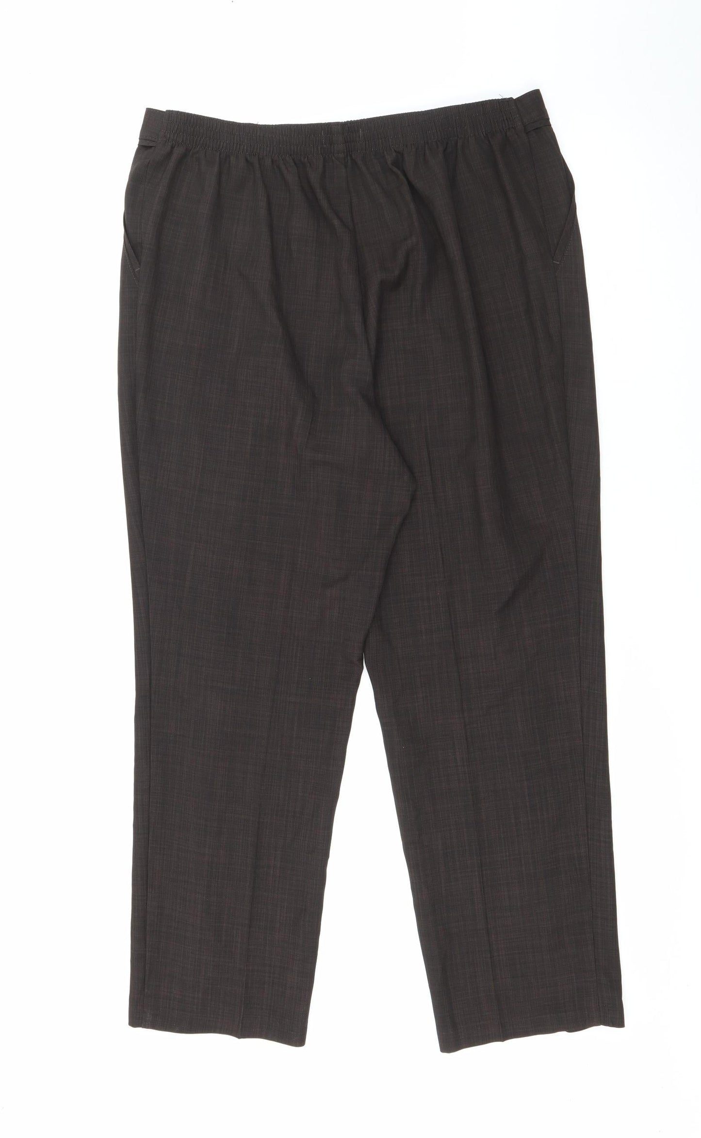 Classic Womens Brown  Polyester Carrot Trousers Size 14 L26 in Regular