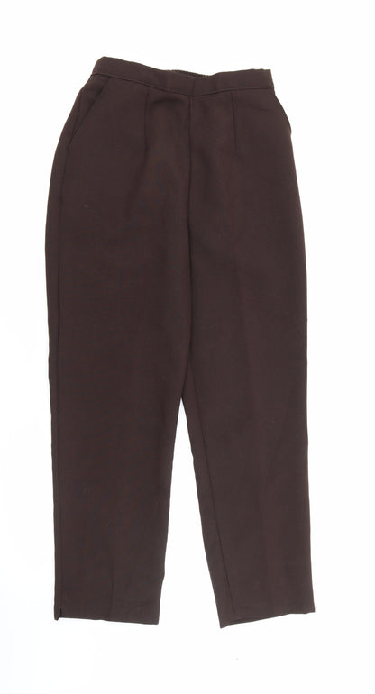 Preworn Womens Brown  Polyester Carrot Trousers Size 10 L26 in Regular
