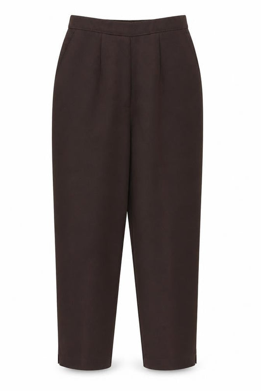 Preworn Womens Brown  Polyester Carrot Trousers Size 10 L26 in Regular