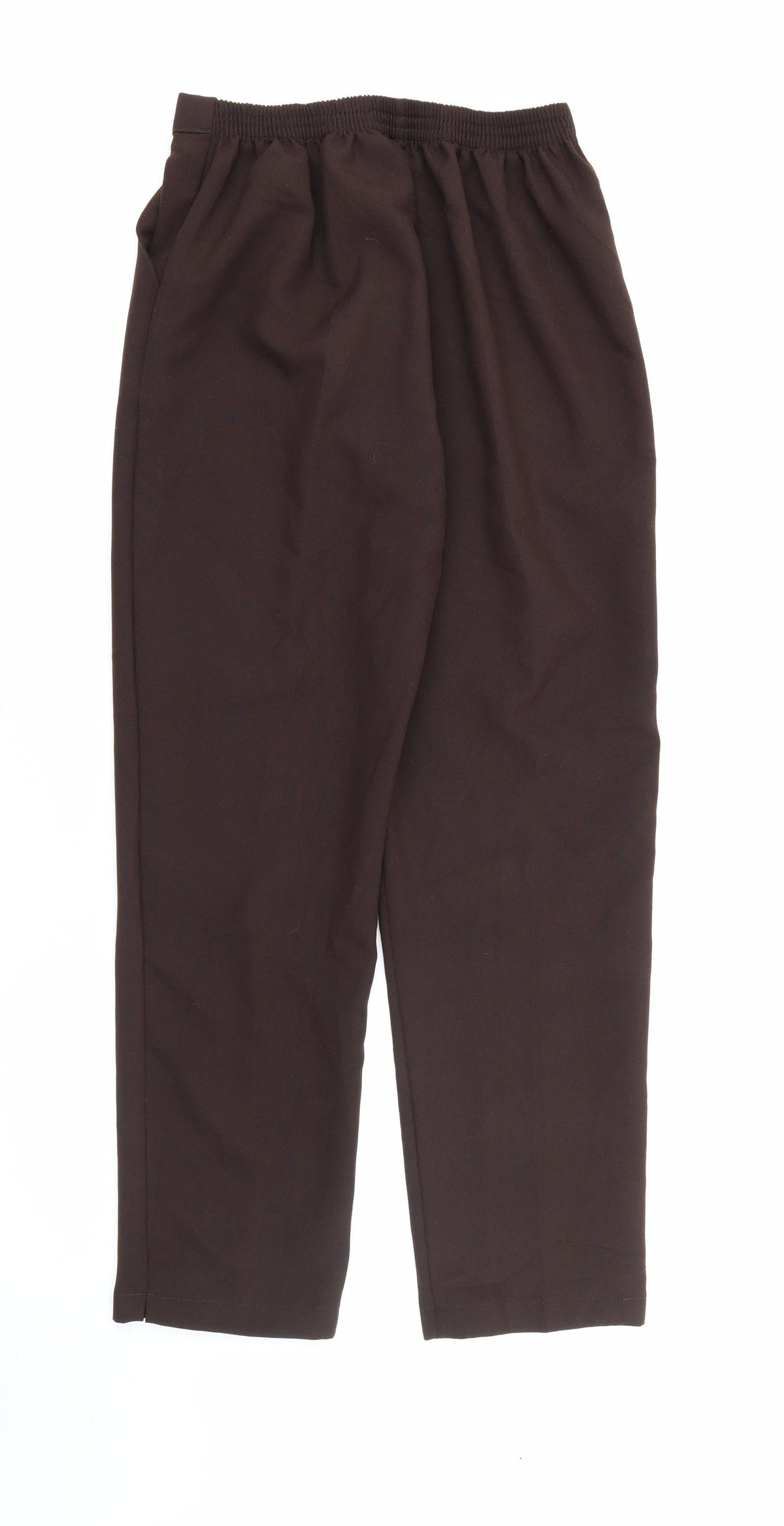 Preworn Womens Brown  Polyester Carrot Trousers Size 10 L26 in Regular