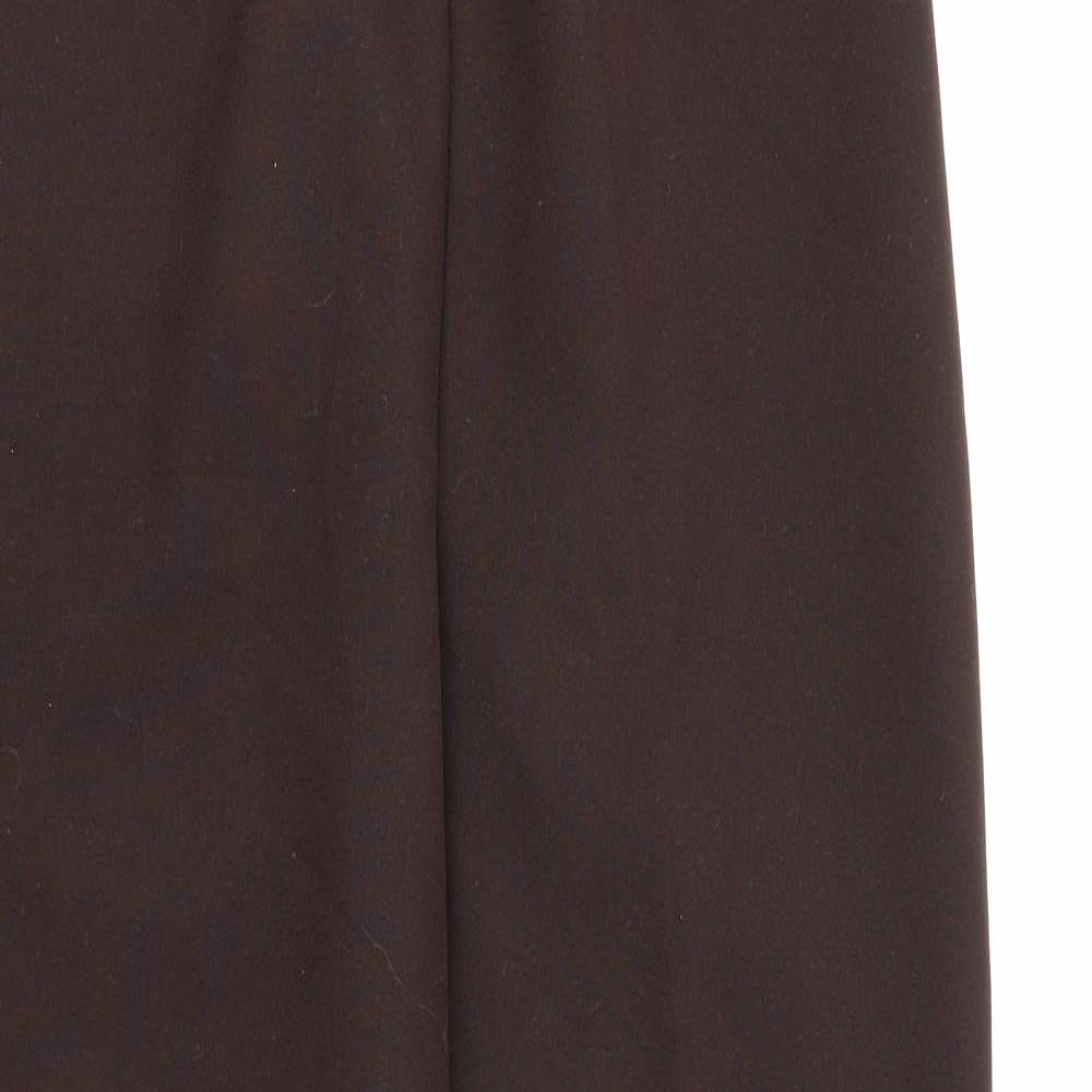 Preworn Womens Brown  Polyester Carrot Trousers Size 10 L26 in Regular