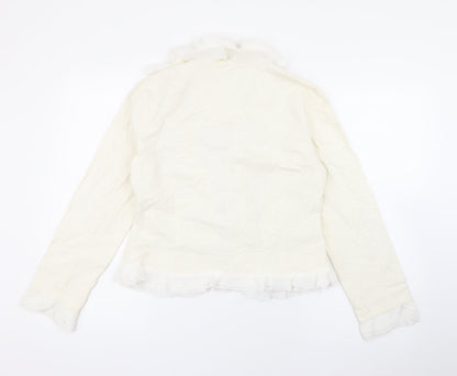 Silkland Womens Ivory   Jacket  Size 6  Hook & Eye