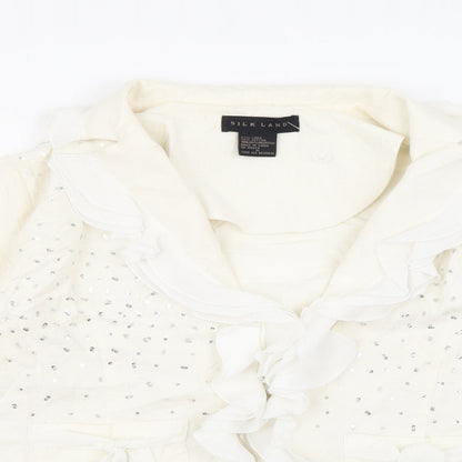 Silkland Womens Ivory   Jacket  Size 6  Hook & Eye
