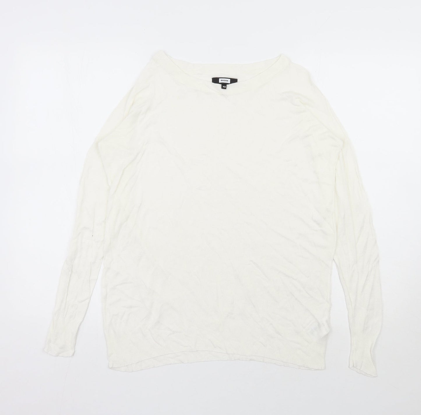 Bikbok Womens Ivory Round Neck  Viscose Pullover Jumper Size XS