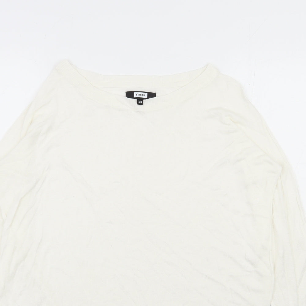 Bikbok Womens Ivory Round Neck  Viscose Pullover Jumper Size XS