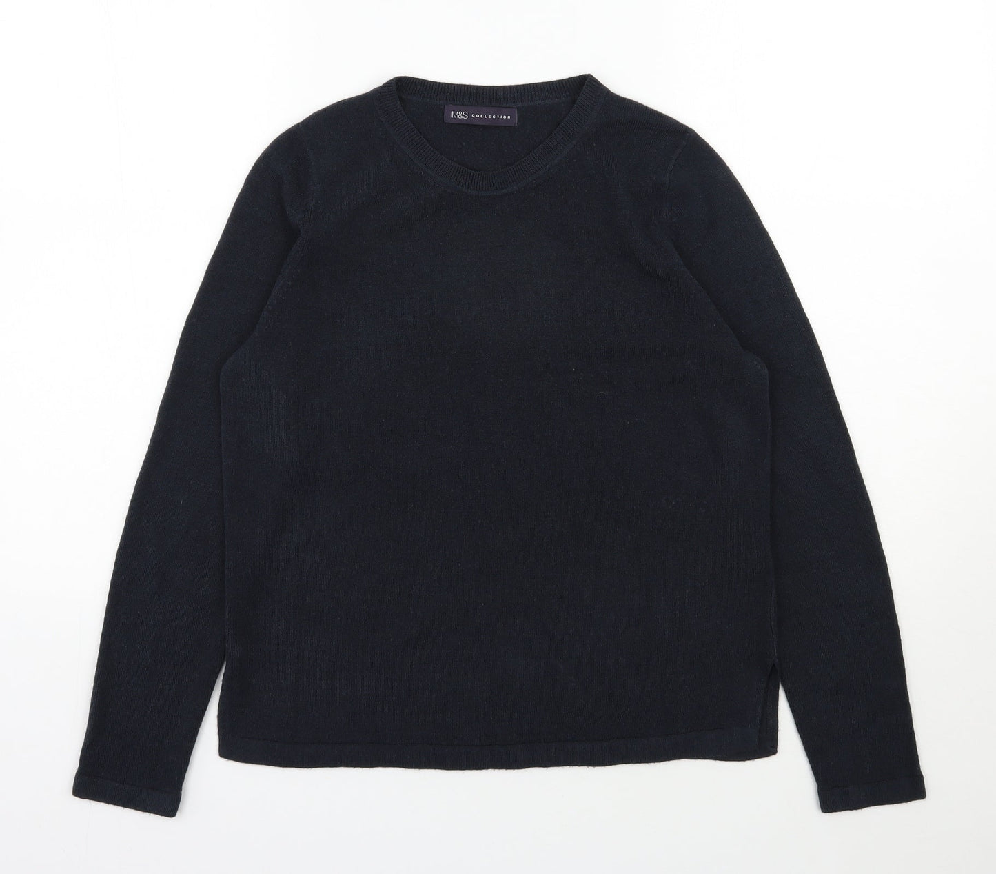 Marks and Spencer Womens Blue Round Neck  Acrylic Pullover Jumper Size 12
